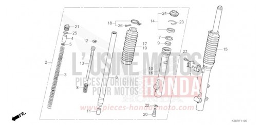 FOURCHETTE AVANT CRF125FS de 2025